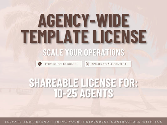 Agency License for Travel Agent Templates: 10-25 Agent Team