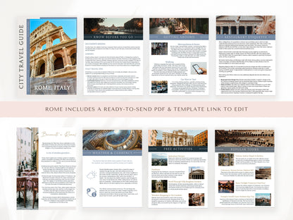 Italy City Guide Bundle, Travel Agent Template, Italy Travel Guides