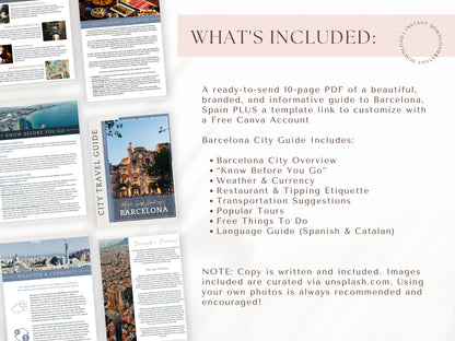 Barcelona City Guide, Travel Agent Template, Barcelona Travel Guide