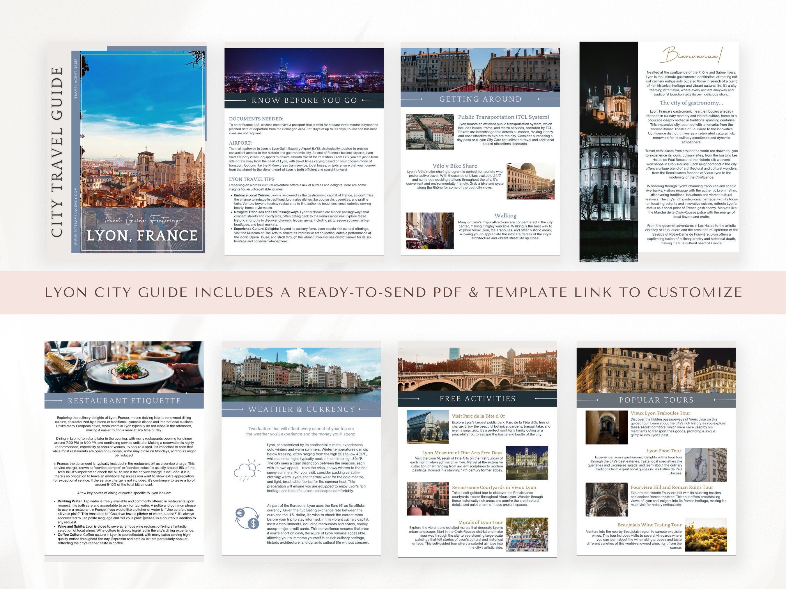 France City Guide Bundle, Travel Agent Template, France Travel Guides