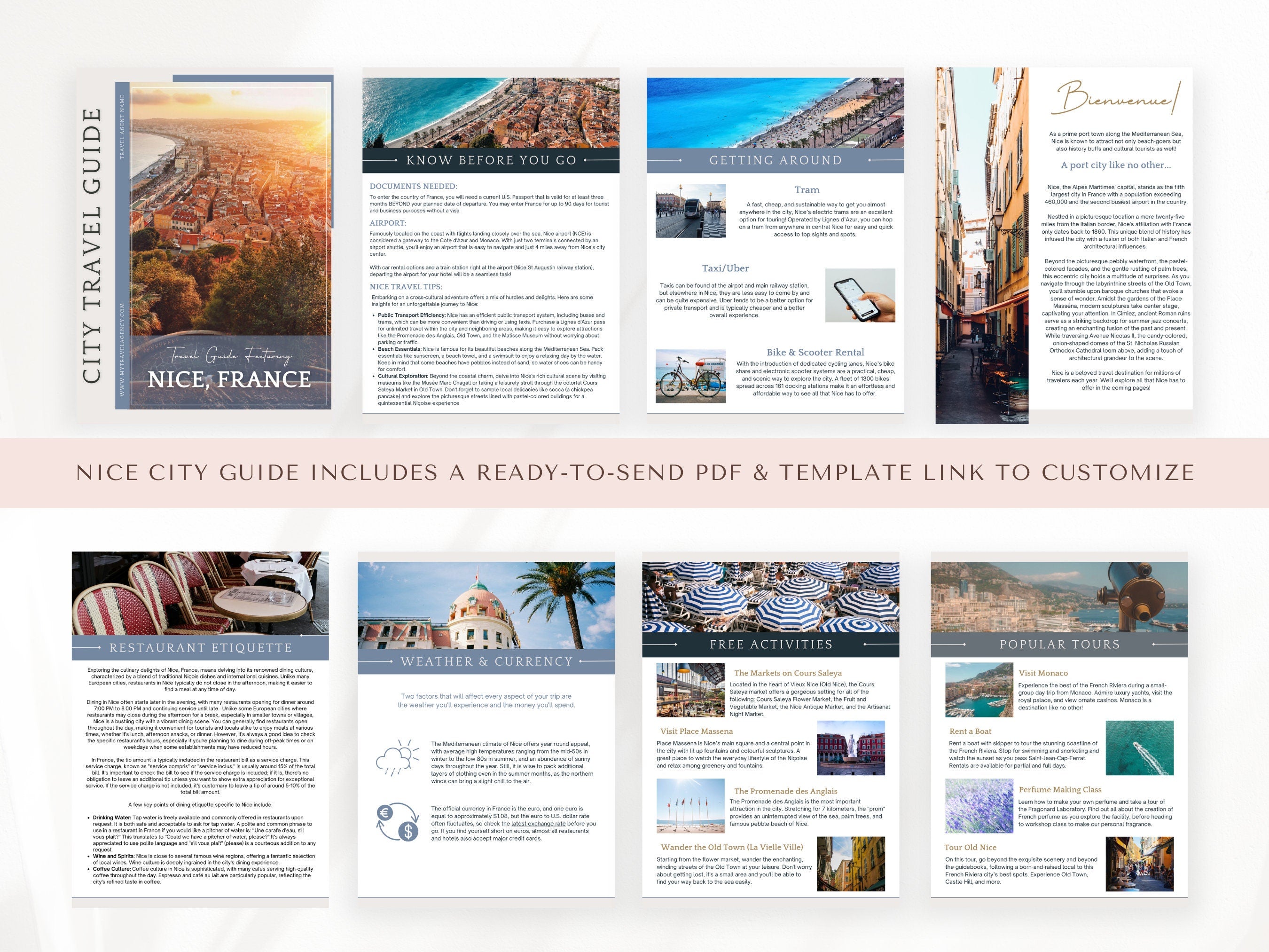 France City Guide Bundle, Travel Agent Template, France Travel Guides