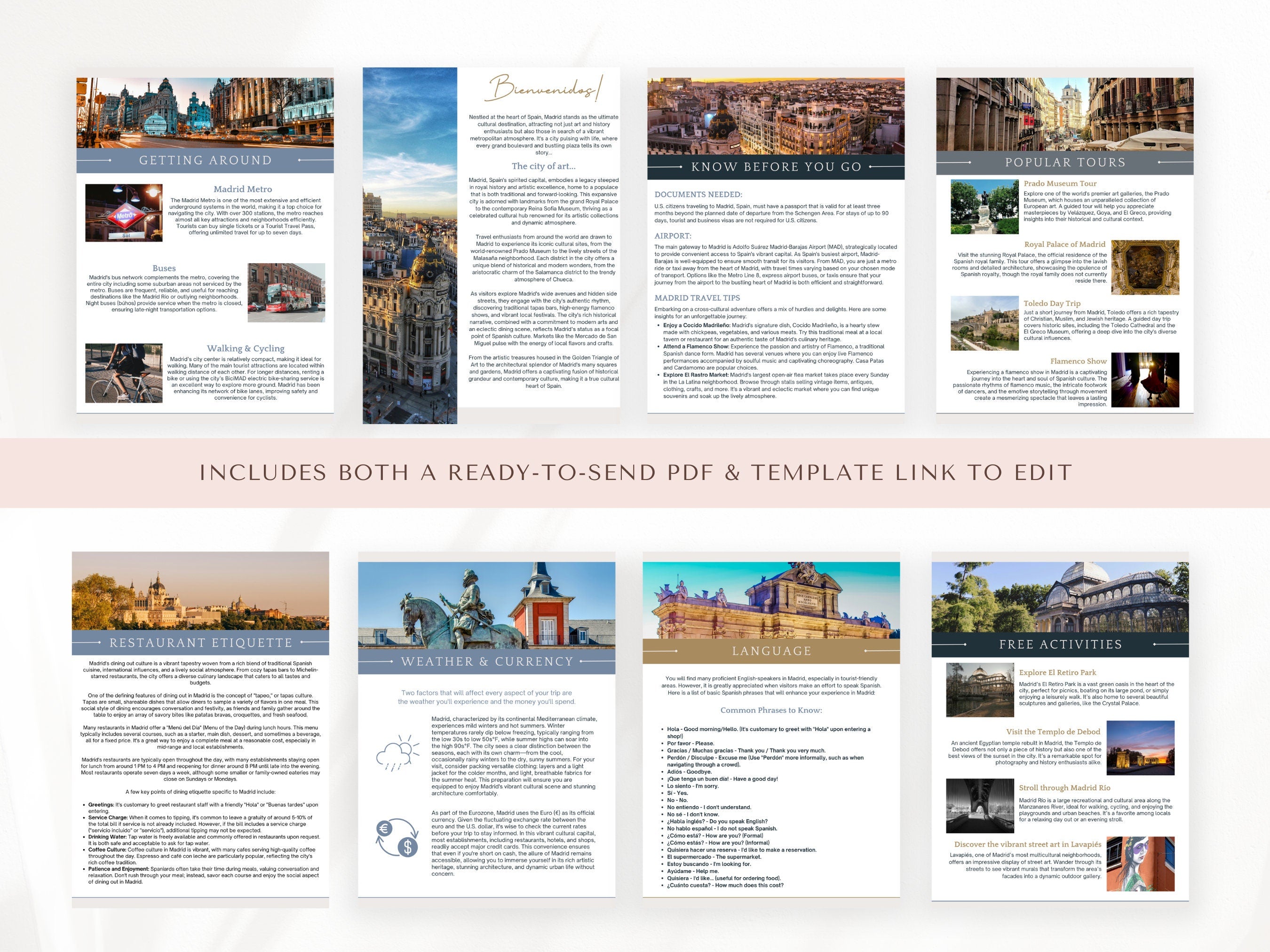 Madrid City Guide, Travel Agent Template, Madrid Travel Guide