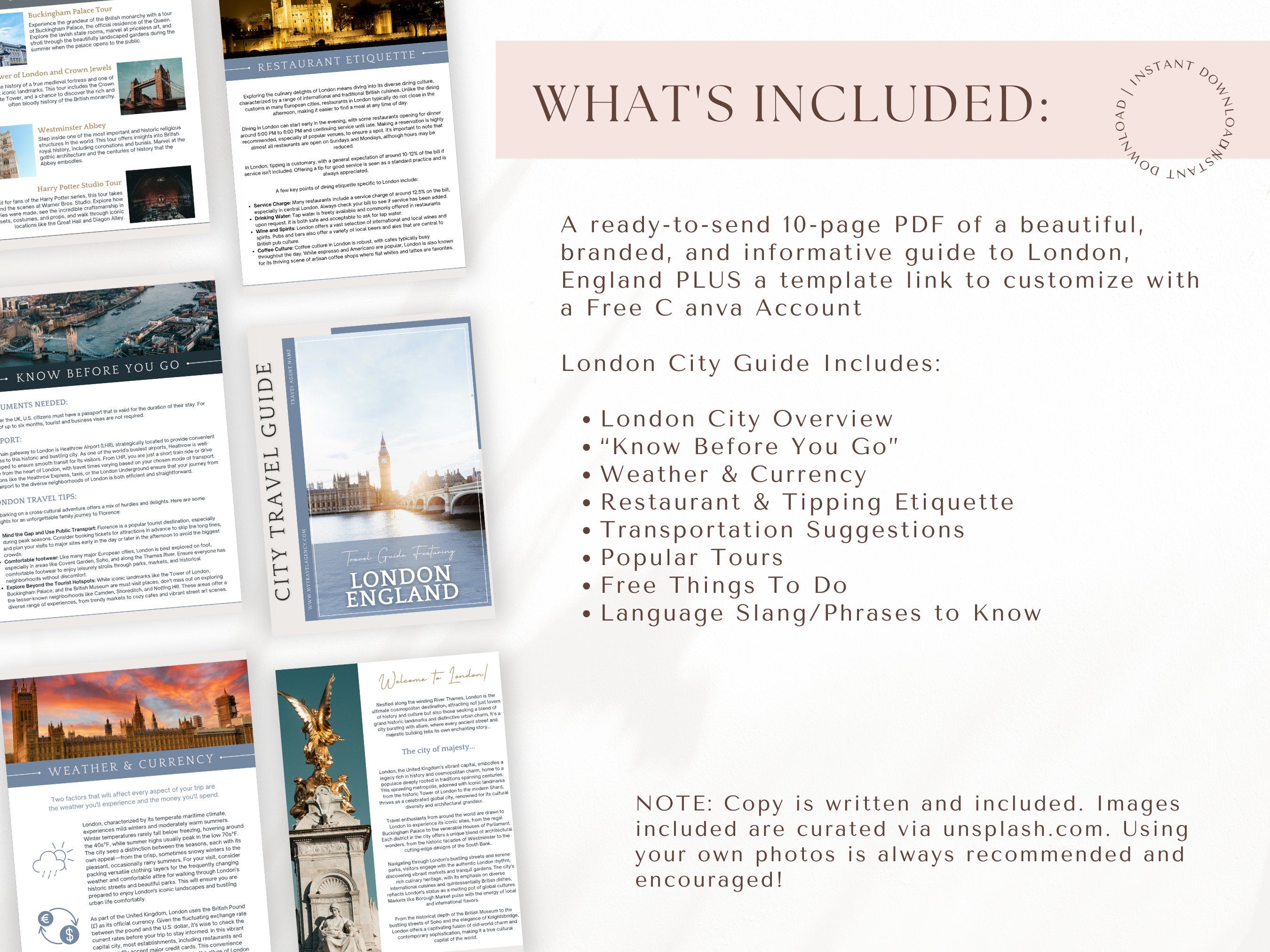 London City Guide, Travel Agent Template, London Travel Guide