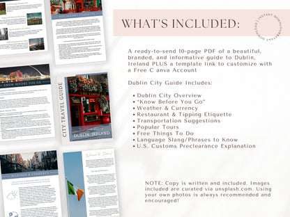 Dublin City Guide, Travel Agent Template, Dublin Travel Guide