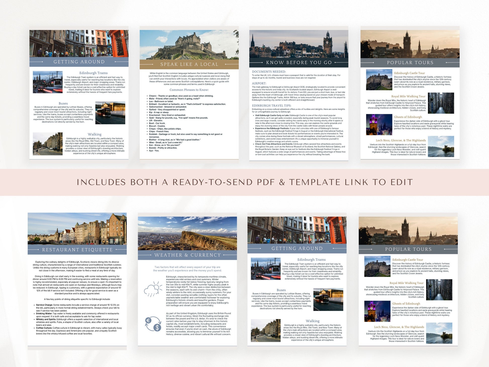 Edinburgh City Guide, Travel Agent Template, Scotland Travel Guide