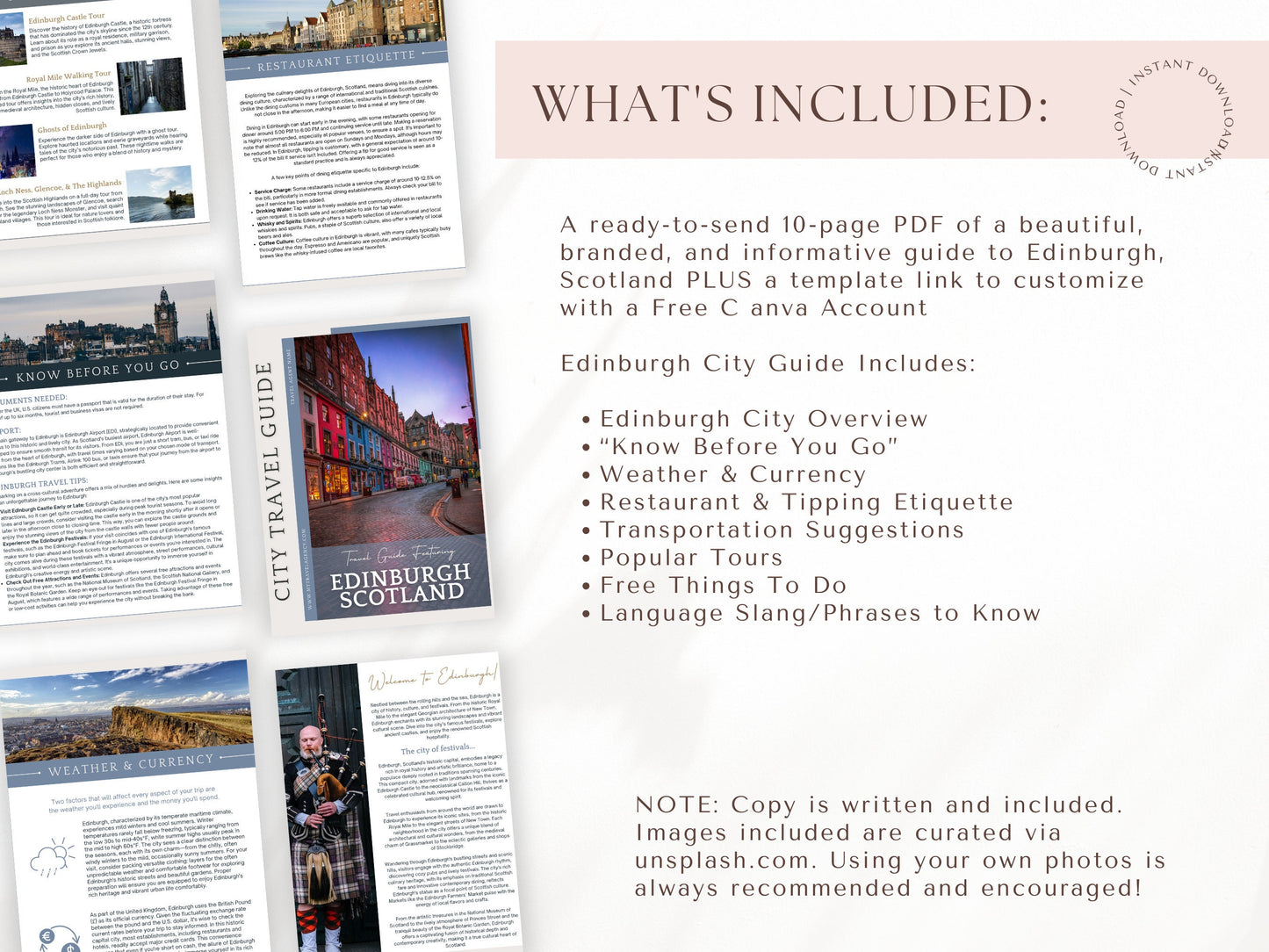 Edinburgh City Guide, Travel Agent Template, Scotland Travel Guide