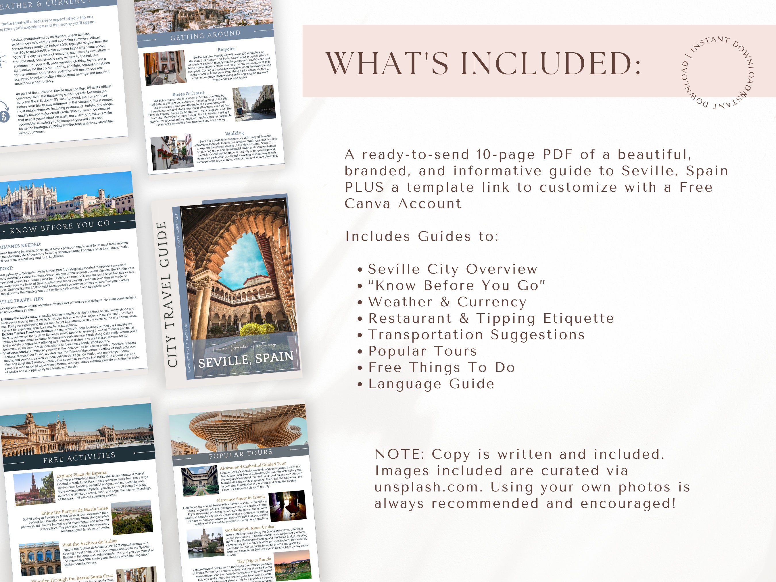 Seville City Guide, Travel Agent Template, Seville Travel Guide