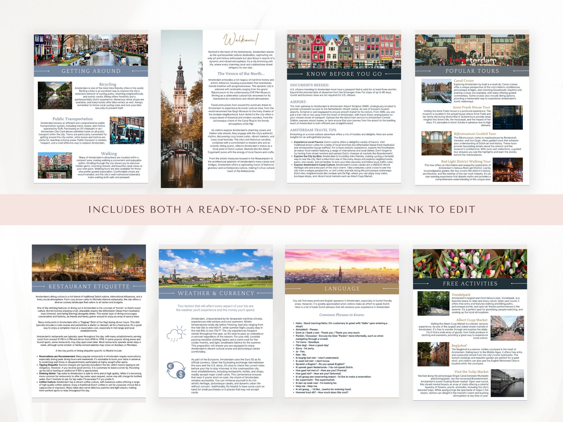 Amsterdam City Guide, Travel Agent Template, Amsterdam Travel Guide