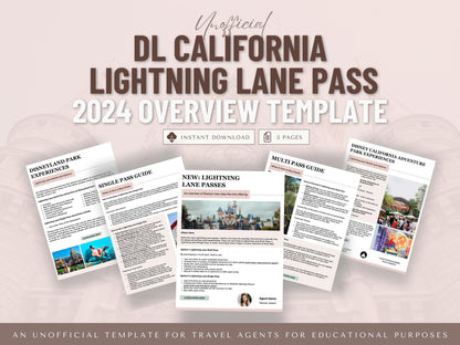 DL California LL Pass 2024 Overview Template, Travel Agent Template