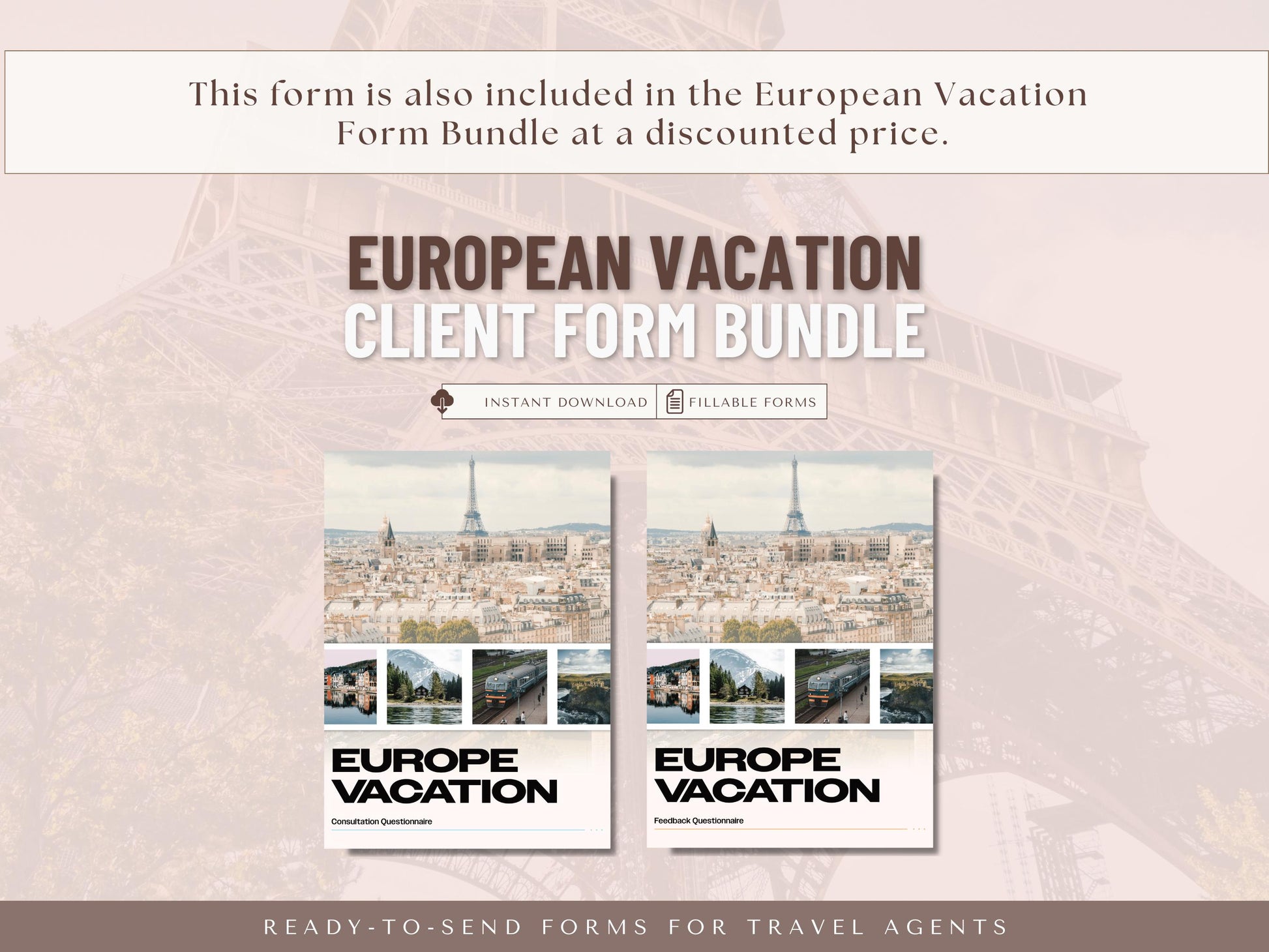 European Vacation Consultation Questions, Travel Agent Forms