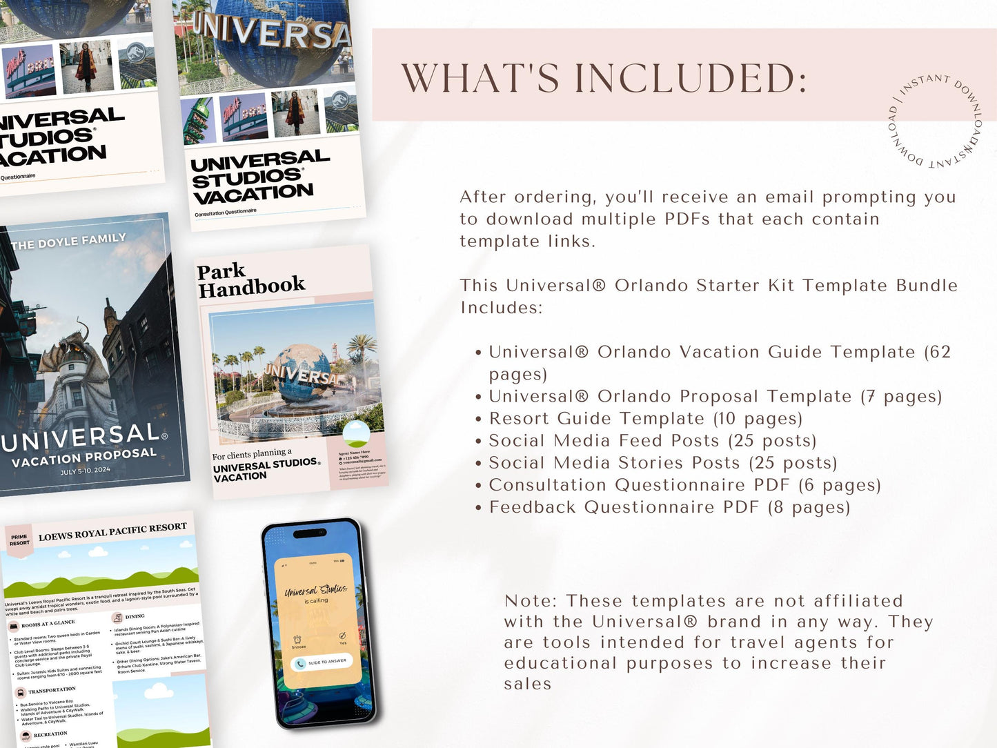 Universal Travel Agent Starter Kit, Universal Template, Universal Studios Shirt