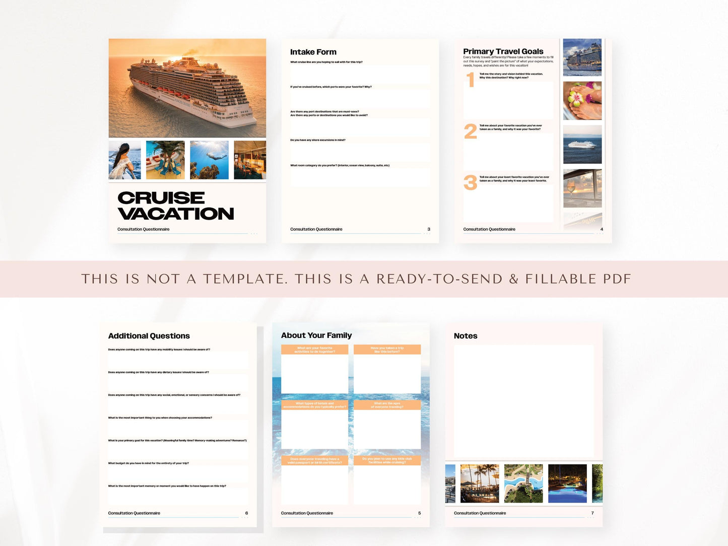 Cruise Vacation Form Bundle, Travel Agent Forms