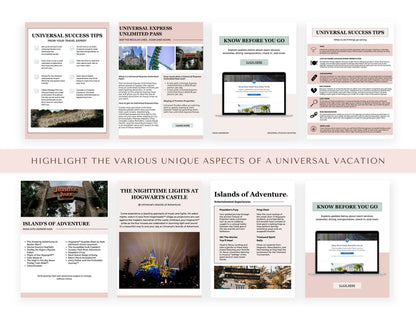 Universal Orlando Park Guides, Travel Agent Template