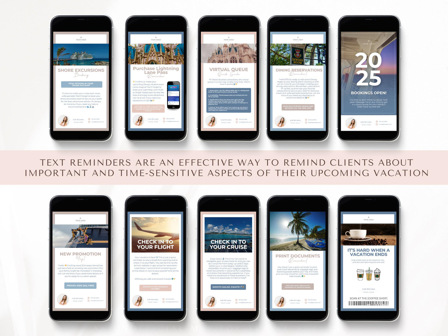 Travel Agent Mobile Reminders, Digital Business Card