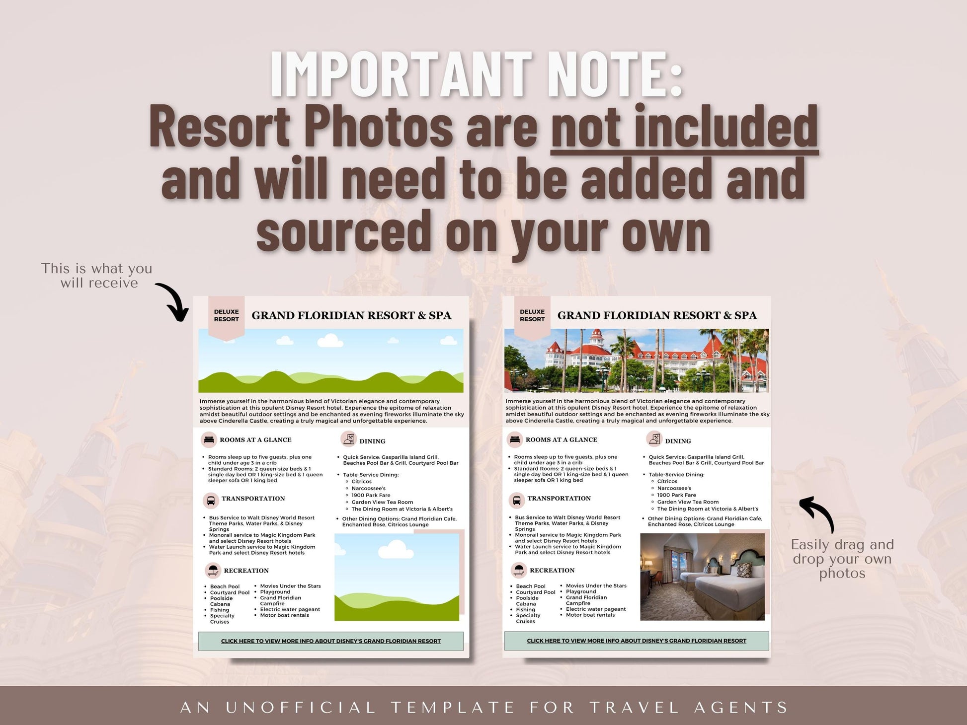 WDW Resort Guide, Travel Agent Template