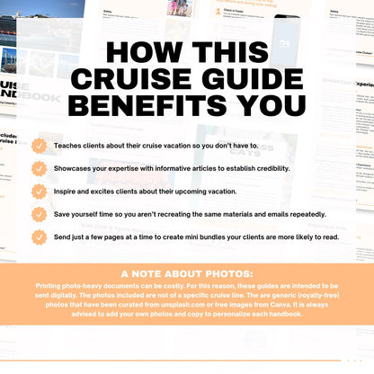 Cruise Planner & Handbook, Travel Agent Template