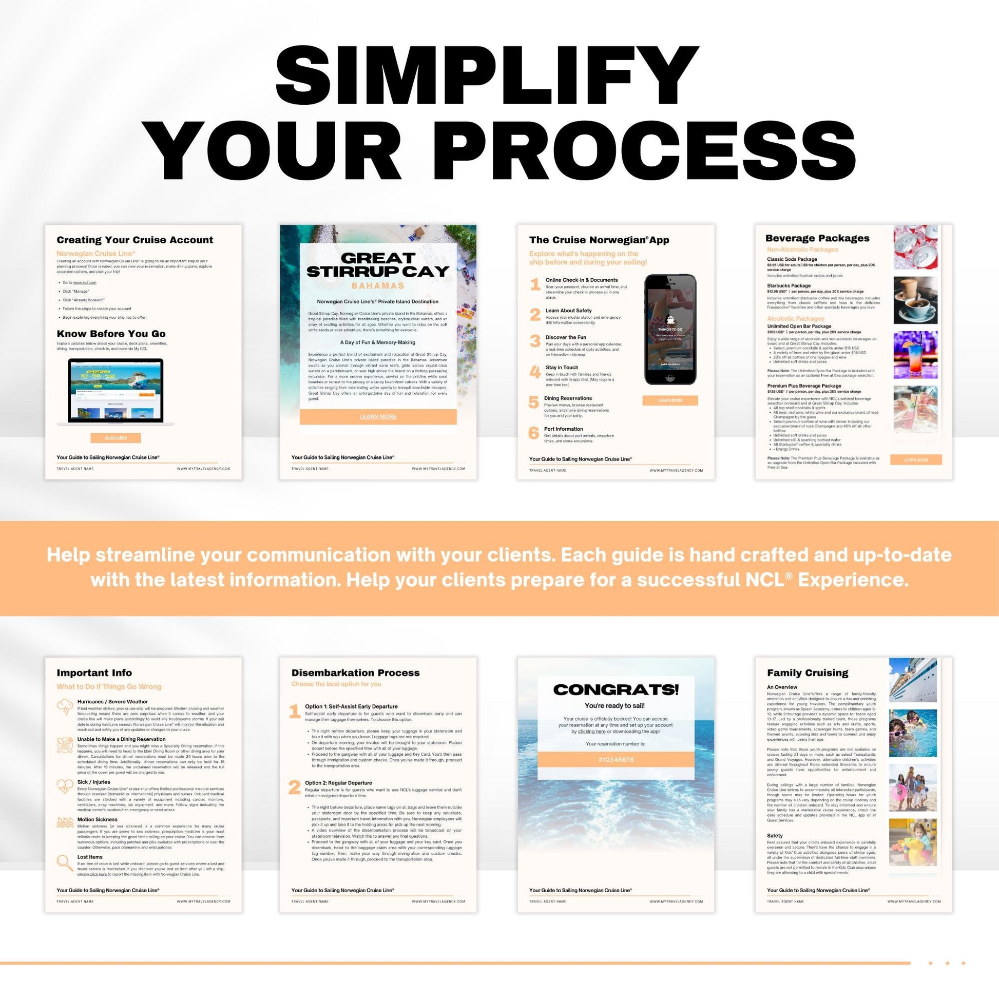 NCL Cruise Handbook Template, Travel Agent Template, NCL Template