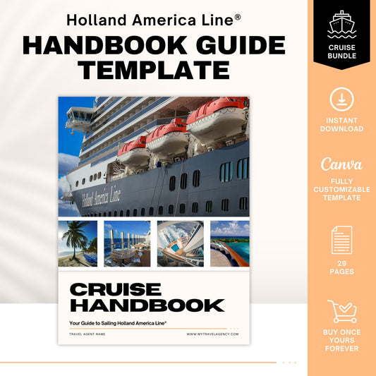 HAL Cruise Planner & Handbook, Alaska Cruise Guide Travel Agent Template