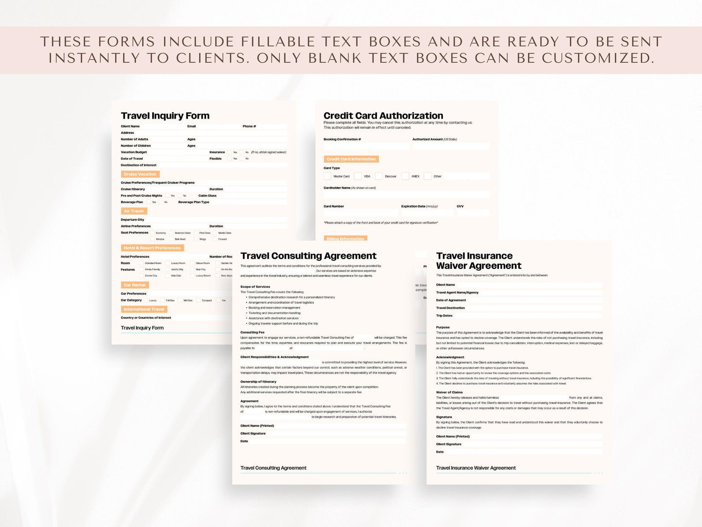 Travel Agent Forms, Travel Agent Templates