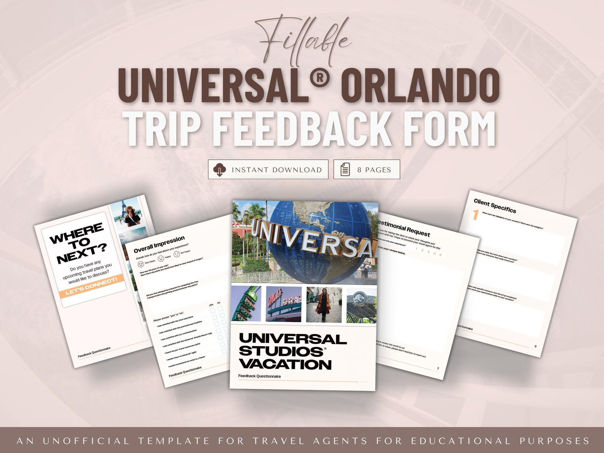 Universal Travel Agent Starter Kit, Universal Template, Universal Studios Shirt