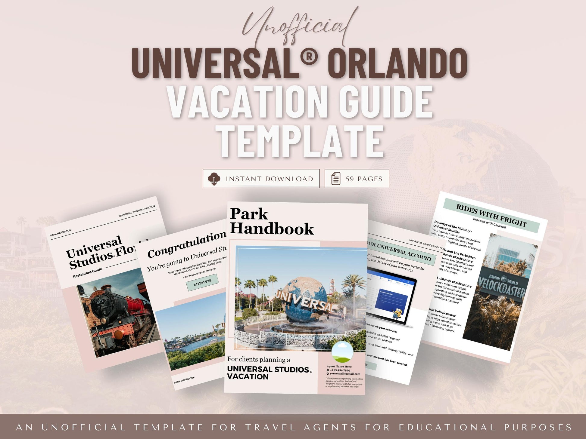 Universal Travel Agent Starter Kit, Universal Template, Universal Studios Shirt