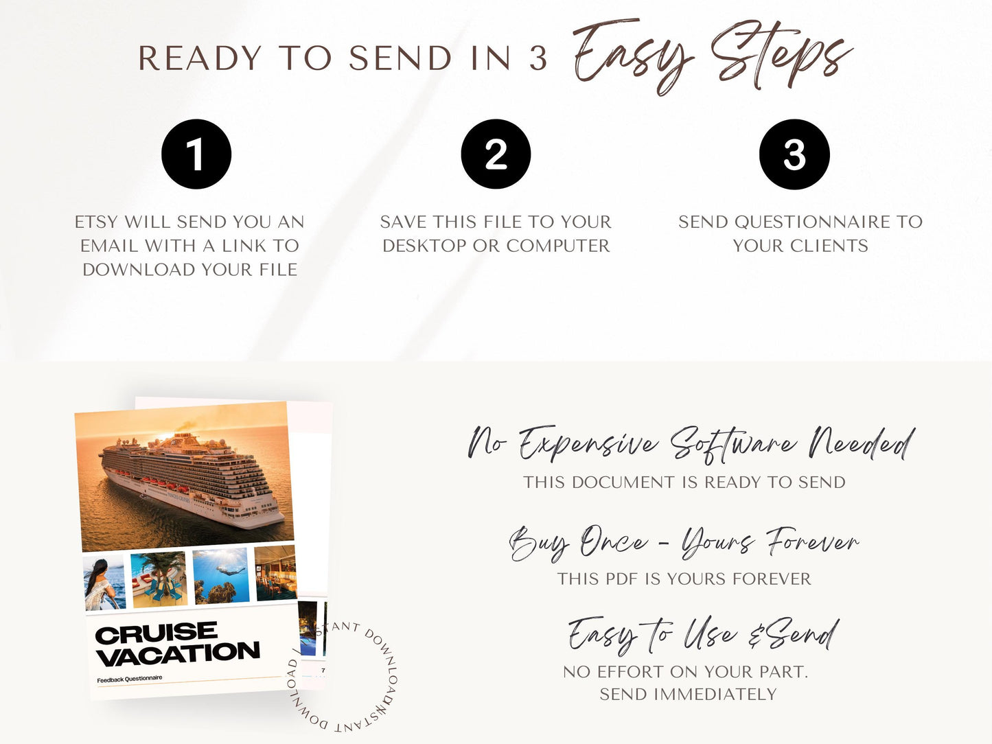 Cruise Vacation Feedback Questionnaire, Travel Agent Forms