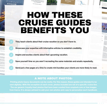 River Cruise Handbook BUNDLE, Travel Agent Canva Templates, Theme Park Guides