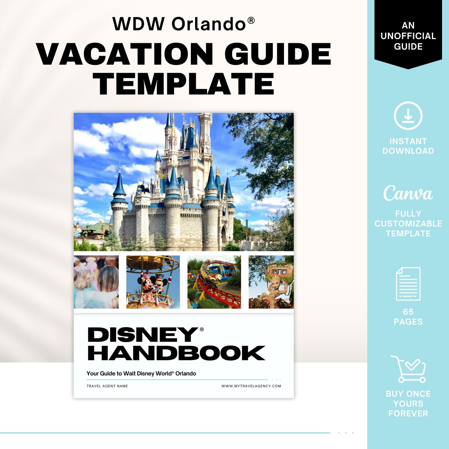 Travel Agent WDW Vacation Guide Template, Travel Agent Template