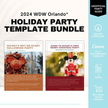 Holiday Party Guide 2024 Bundle, Travel Agent Template