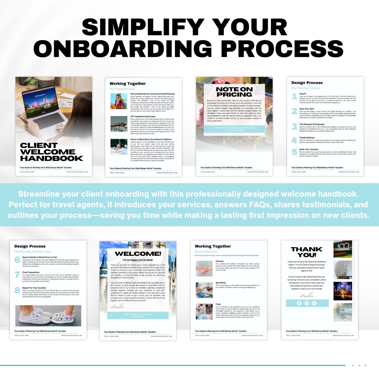 Client Handbook Template for Travel Agents, Client onboarding