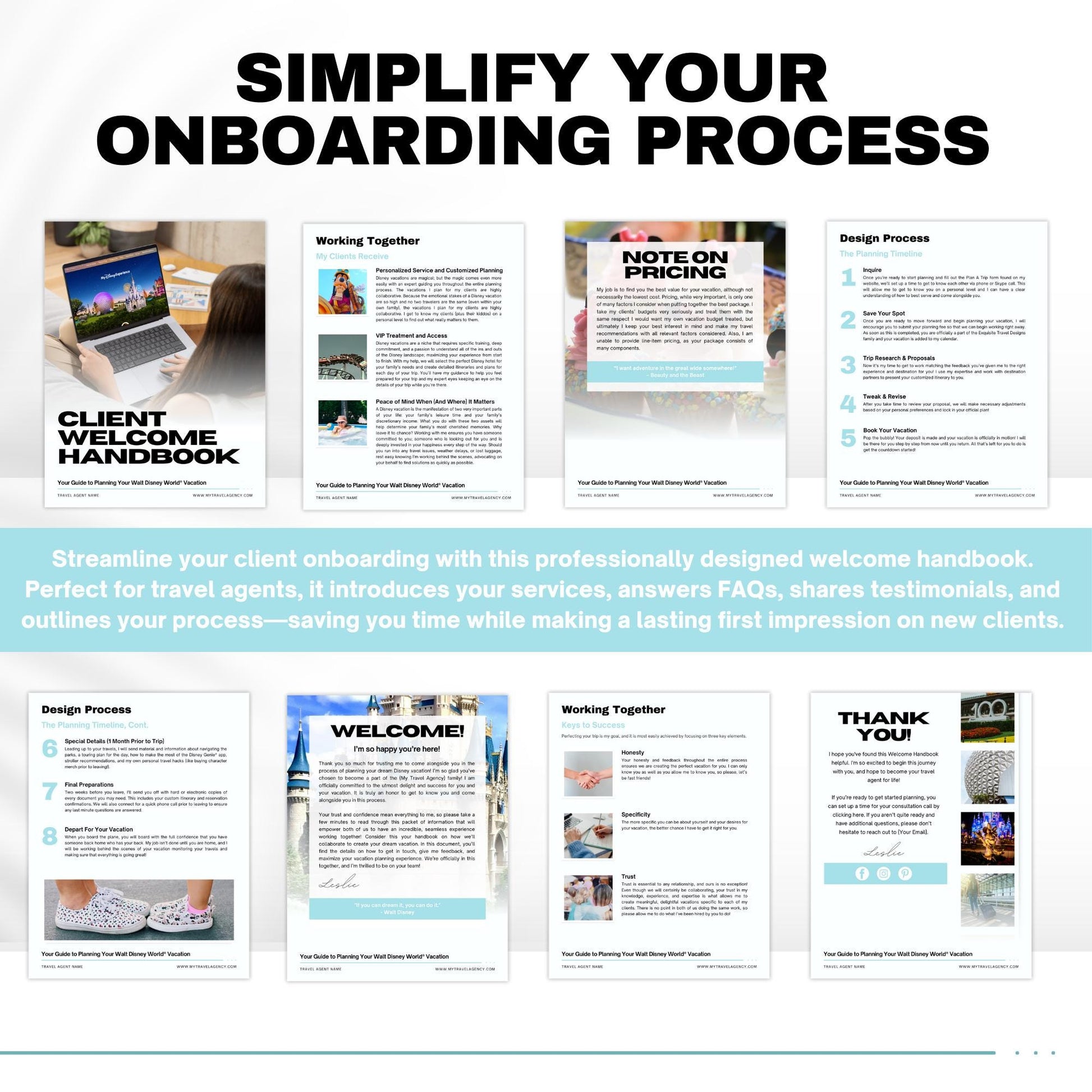 Client Handbook Template for Travel Agents, Client onboarding