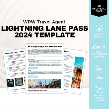 WDW LL Pass 2024 Overview Template, Travel Agent Template