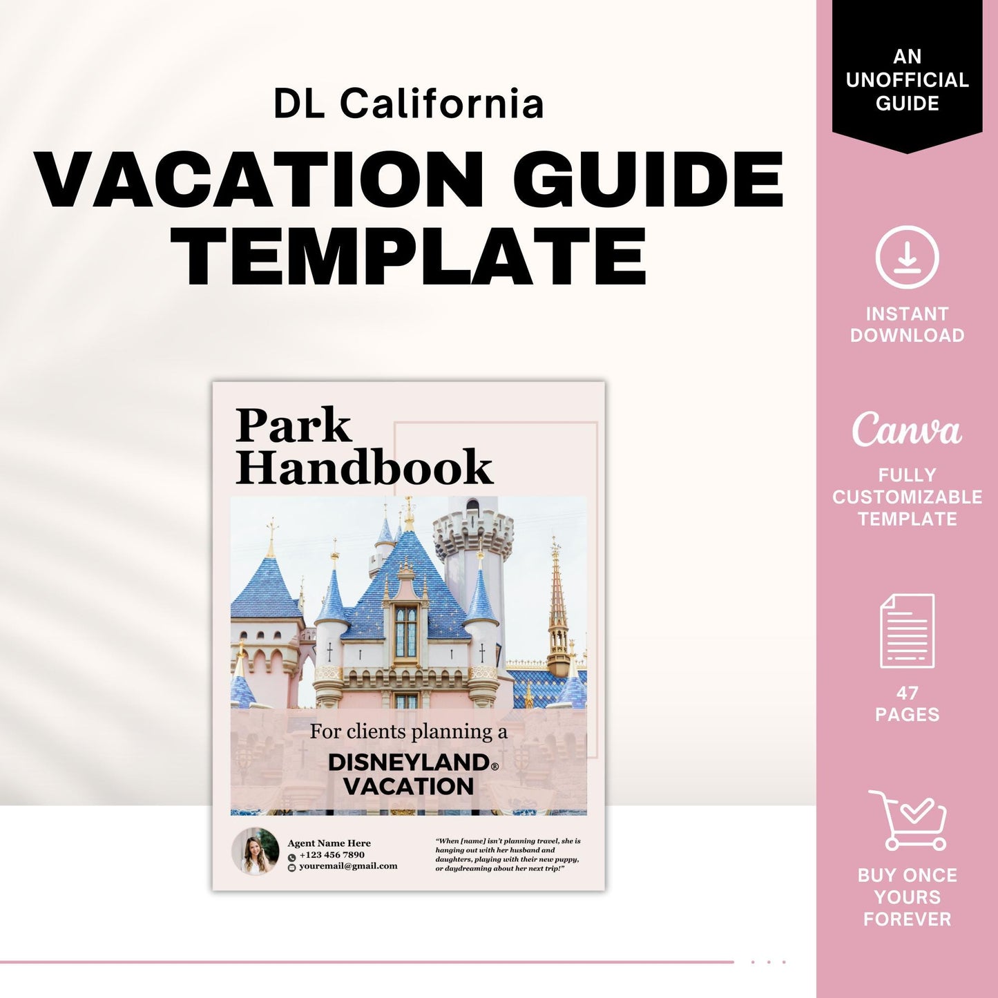 California Theme Park Guides for Clients, Travel Agent Template Canva