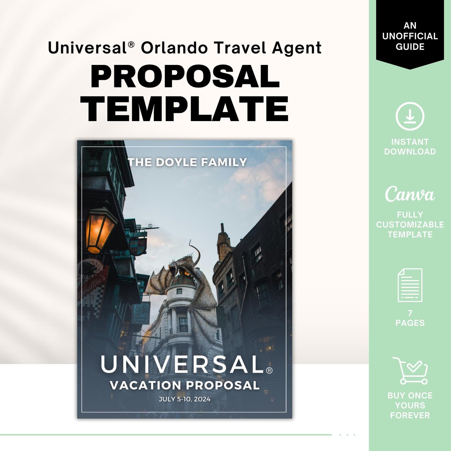 Simple Universal Travel Agent Proposal Template, Travel Agent Itinerary Template