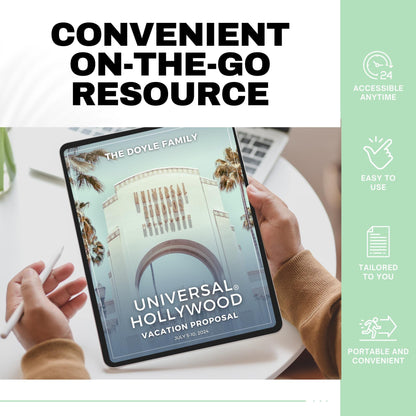 Simple Universal Hollywood Travel Agent Proposal Template, Travel Agent Itinerary Template