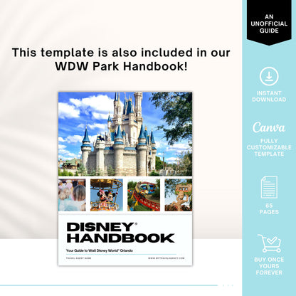 WDW Dining Plans 2024 Overview Template, Travel Agent Template