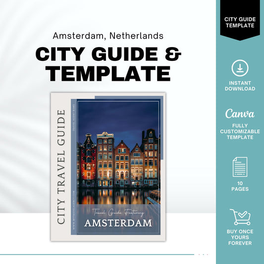 Amsterdam City Guide, Travel Agent Template, Amsterdam Travel Guide