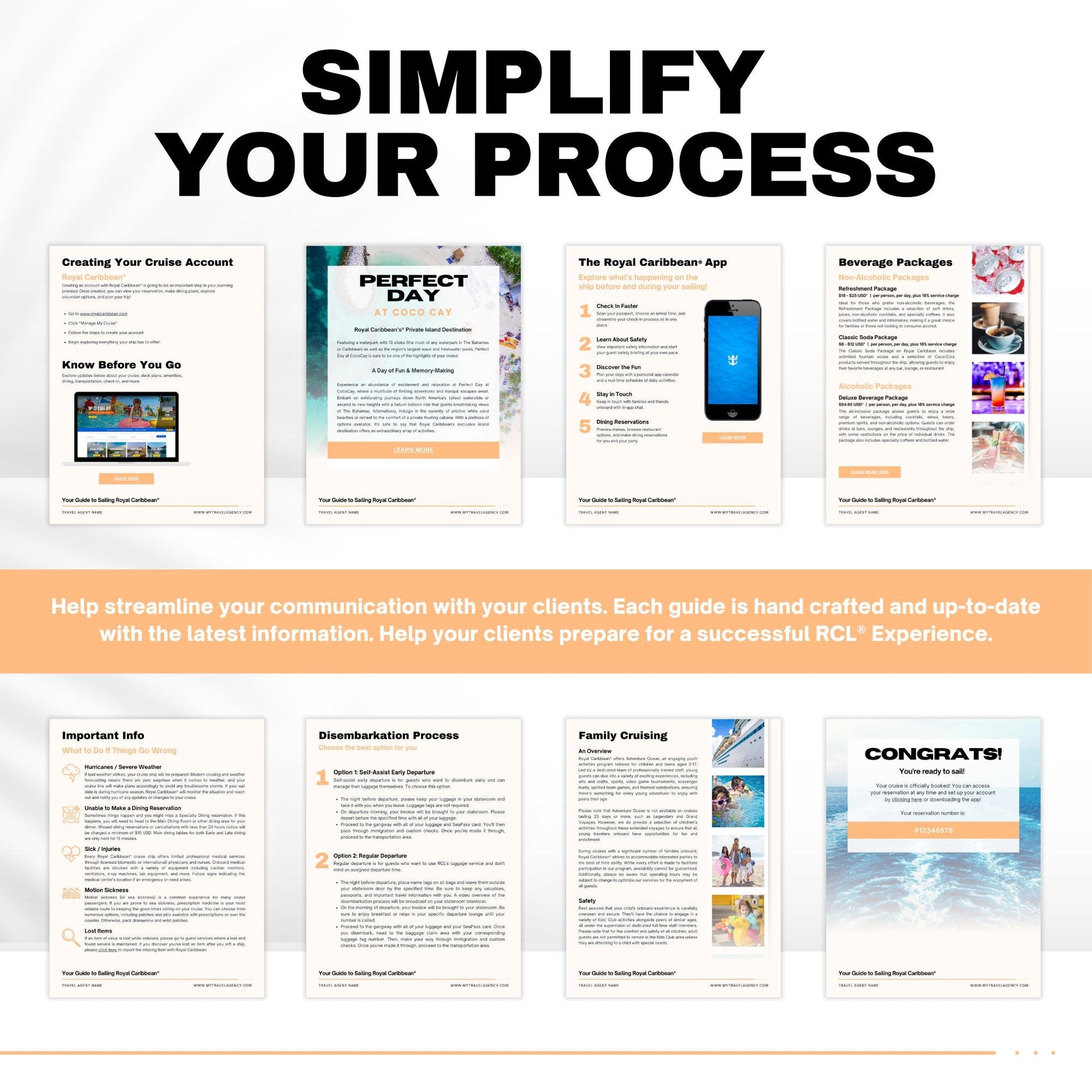 RCL Cruise Planner & Handbook, Travel Agent Template