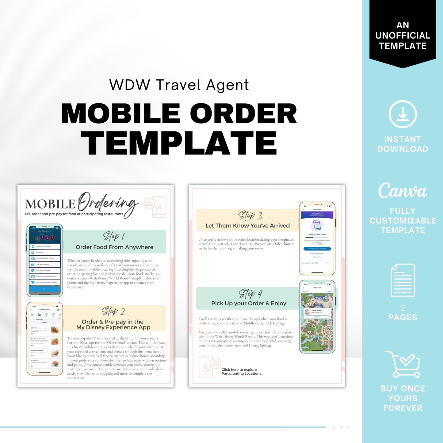 Mobile Order Template, Travel Agent Template