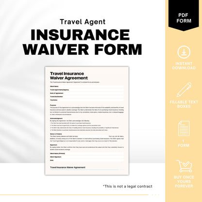 Travel Agent Insurance Waiver Form