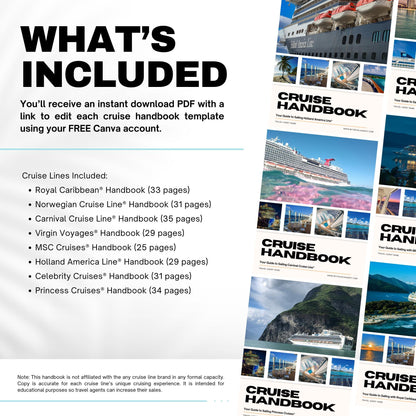 Travel Agent Cruise Line Guide BUNDLE, Travel Agent Canva Templates, Theme Park Guides