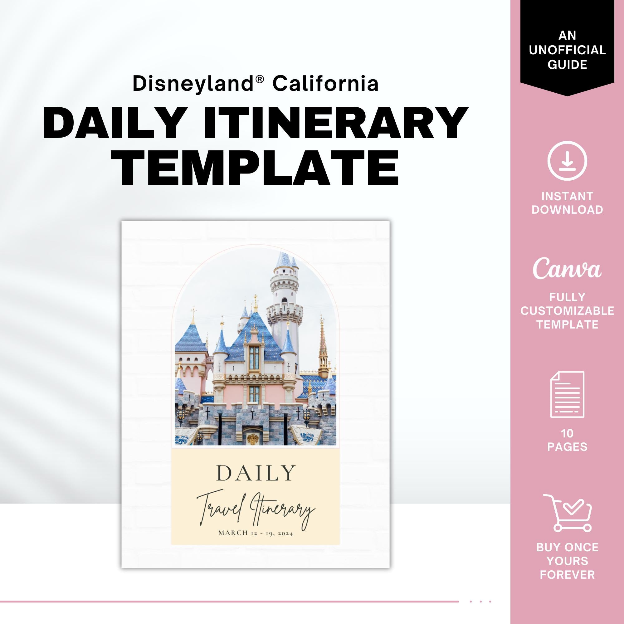 California Travel Itinerary Template for Travel Agents