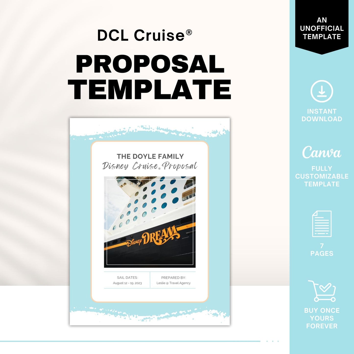 DCL Proposal Template, Travel Agent Template, Cruise Proposal Template