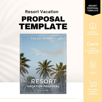 Simple All-Inclusive Resort Proposal Template, Travel Agent Proposal Template