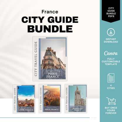 France City Guide Bundle, Travel Agent Template, France Travel Guides