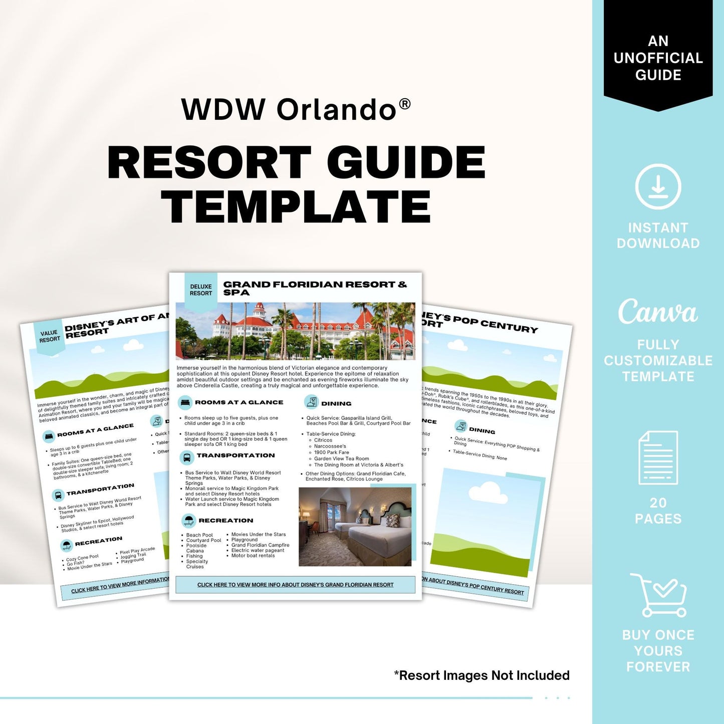 WDW Resort Guide, Travel Agent Template