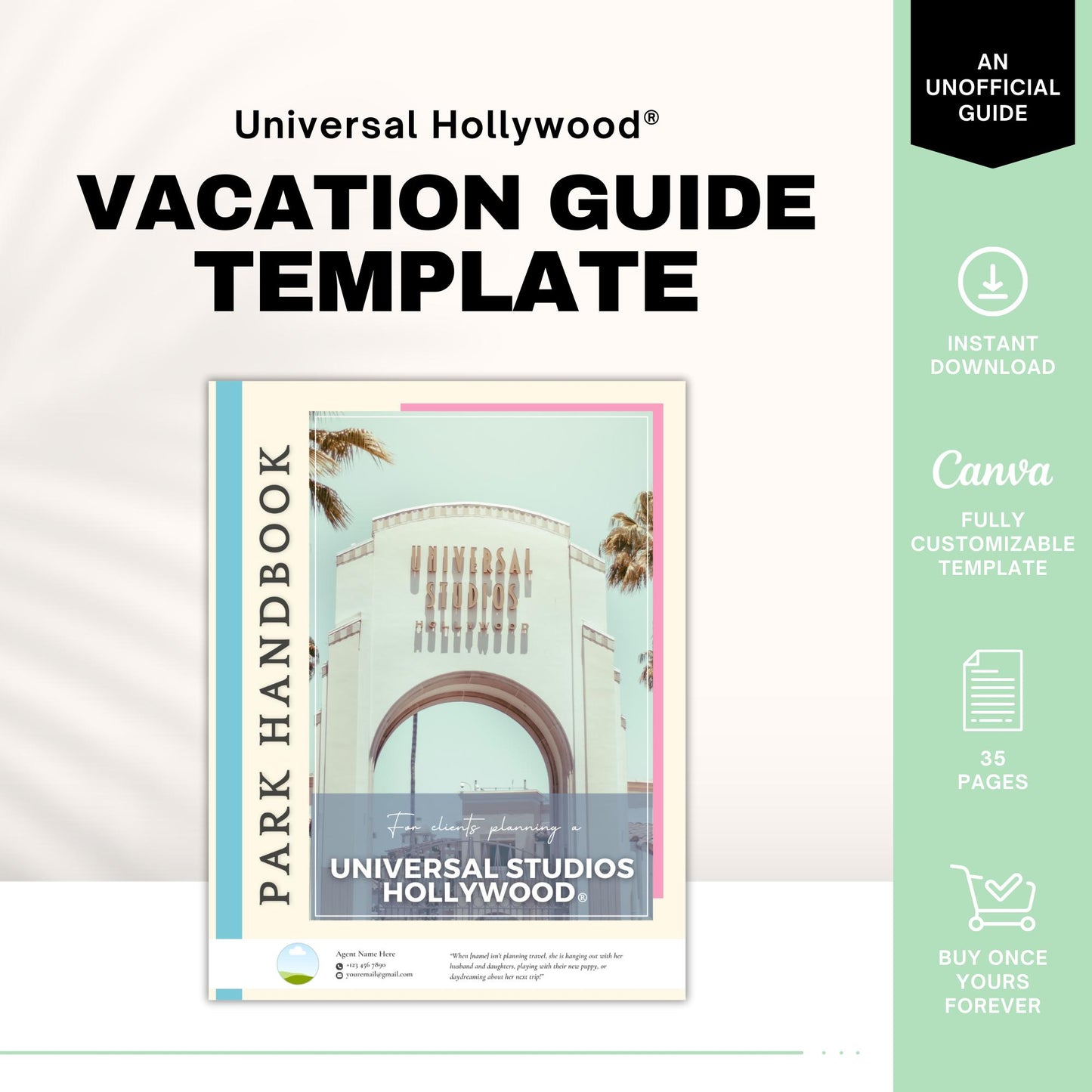 Universal HOLLYWOOD Park Guides for Clients 2023, Travel Agent Template