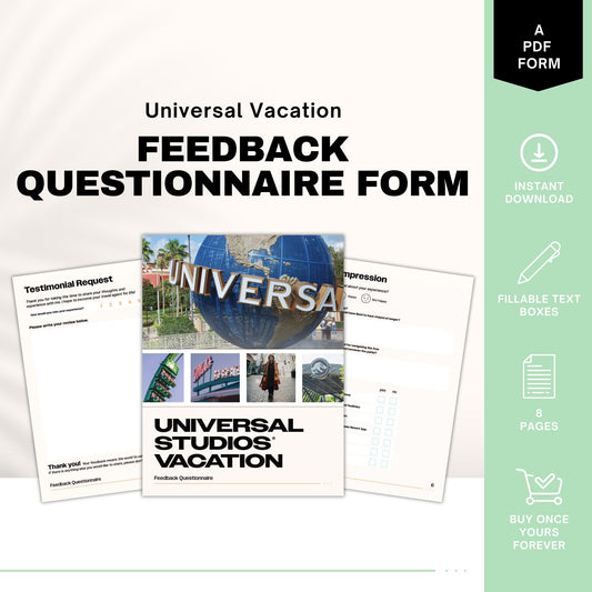 Universal Feedback Form, Travel Agent Forms