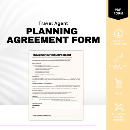 Travel Agent Planning Fee Agreement