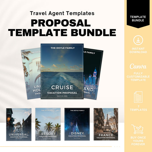 Vacation Proposal Template BUNDLE, Travel Agent Templates, Travel Agent Proposals